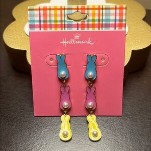 Hallmark Gold tone Bunny Earrings NWT